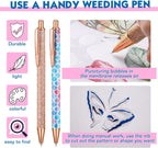 4 Pcs Weeding Tools for Vinyl, 2 Pcs Air Release Pen Glitter Craft Weeding Point Retractable Pin Pen with 2 Pcs Felt