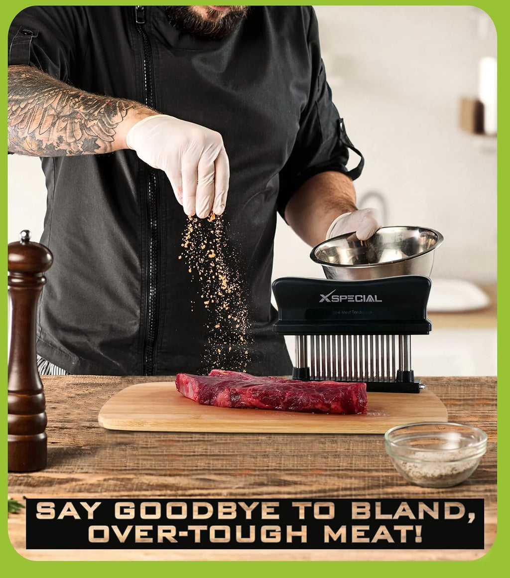 48-Blade Meat Tenderizer Tool – Stainless Steel, Detachable Design