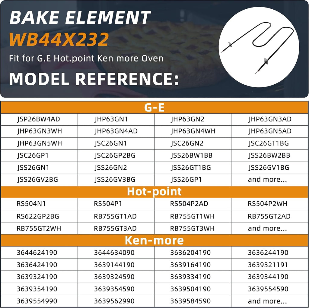 WB44X232 Oven Bake Element Fit for G.E Hot.Point Ken.more Oven