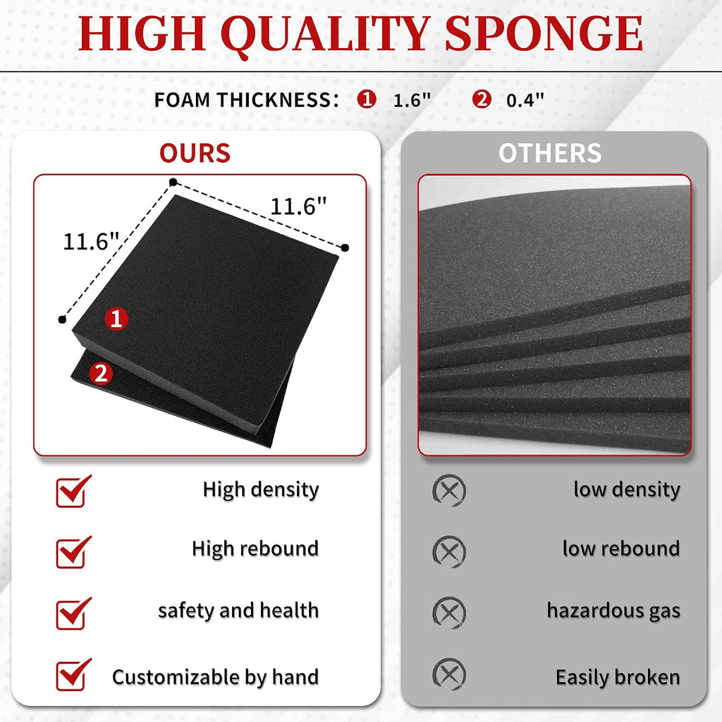 Protective Hard Case Shockproof Water-resistant with Customized DIY Foam Insert fit for Camera, tools, etc, 12.2 X
