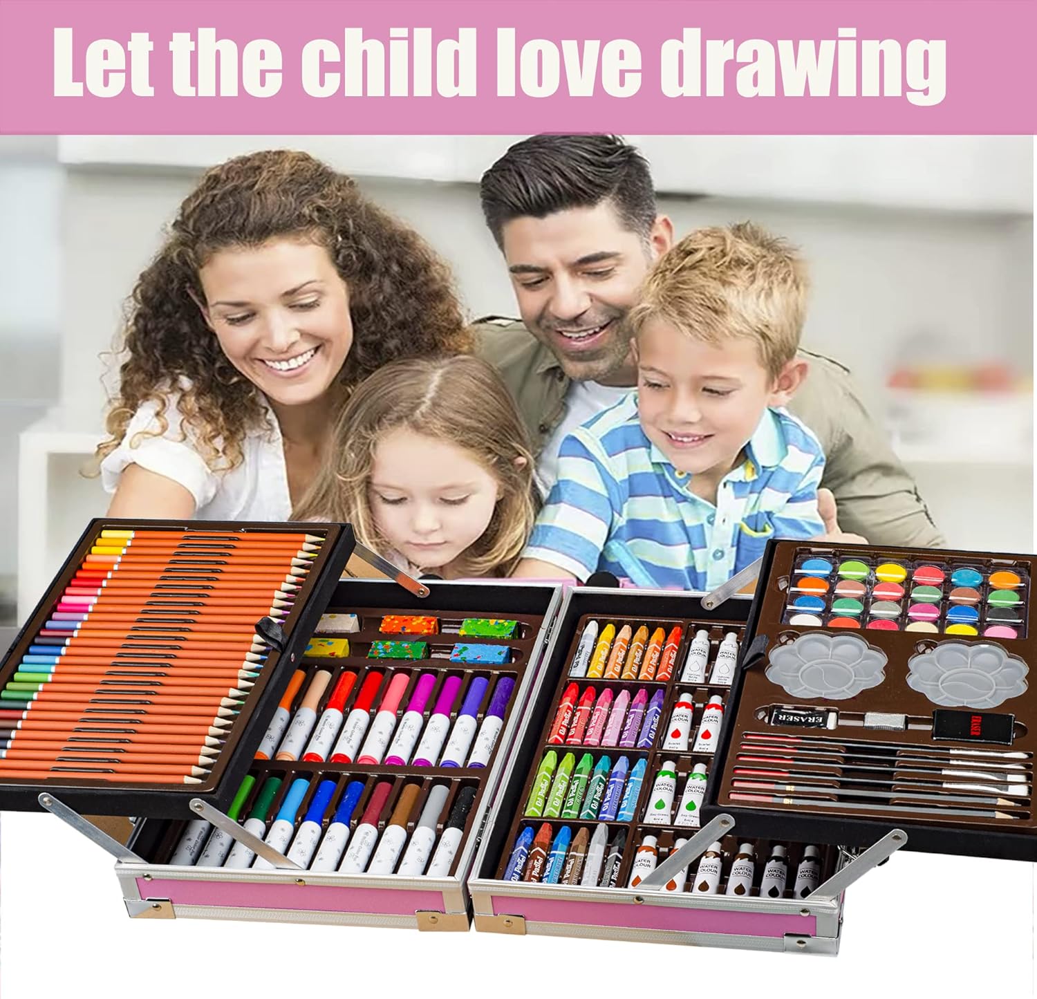 Art Set, 139 Pack Painting Drawing Art Supplies Kit with 2 Sketch Pads, Double Layers Art Crafts, Colored Pencils