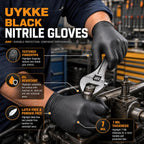 Nitrile Gloves HEAVY DUTY 7 Mil Disposable Rubber Black Gloves XL
