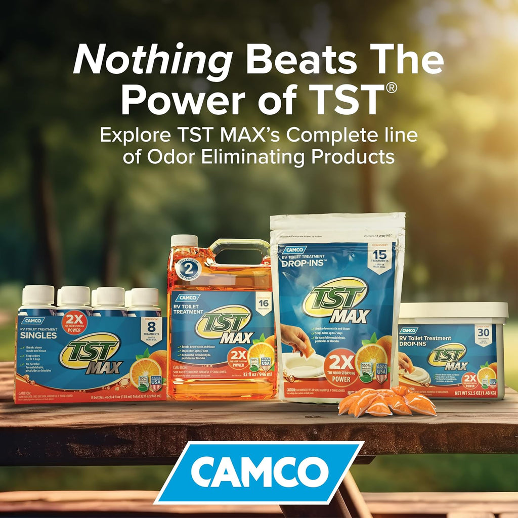 TST MAX RV Toilet Treatment Drop-INs - Control Unwanted Odors and Break Down Waste and Tissue - Septic Tank Safe