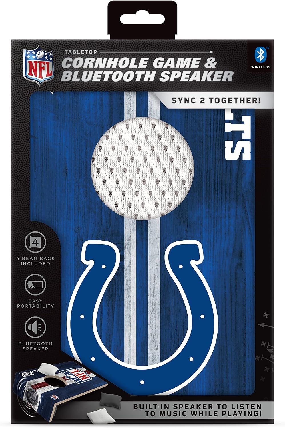 NFL Unisex Tabletop Cornhole Game and Bluetooth Speaker