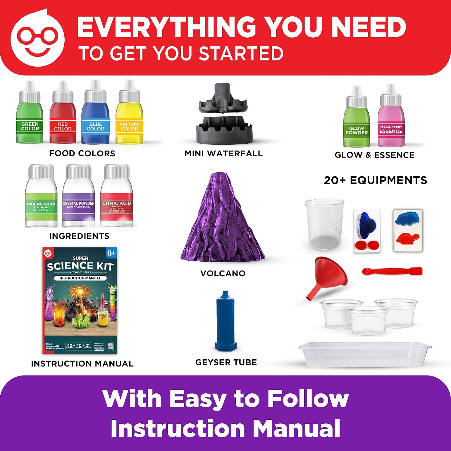 Super Science Experiments Kit for Kids Ages 8+ | Science Kits for Kids Ages 8-12, Birthday Gift Ideas for Boys &
