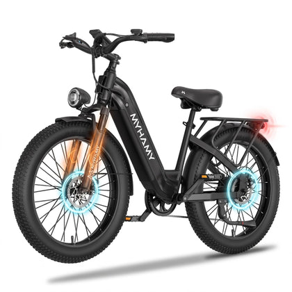 24" Fat Tire Electric Bike 48V 18Ah Adult Ebike
