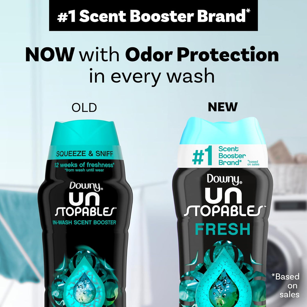 Unstopables In-Wash Scent Booster Beads, Fresh Scent, 30.1 oz, Laundry Beads for Odor Protection, Black