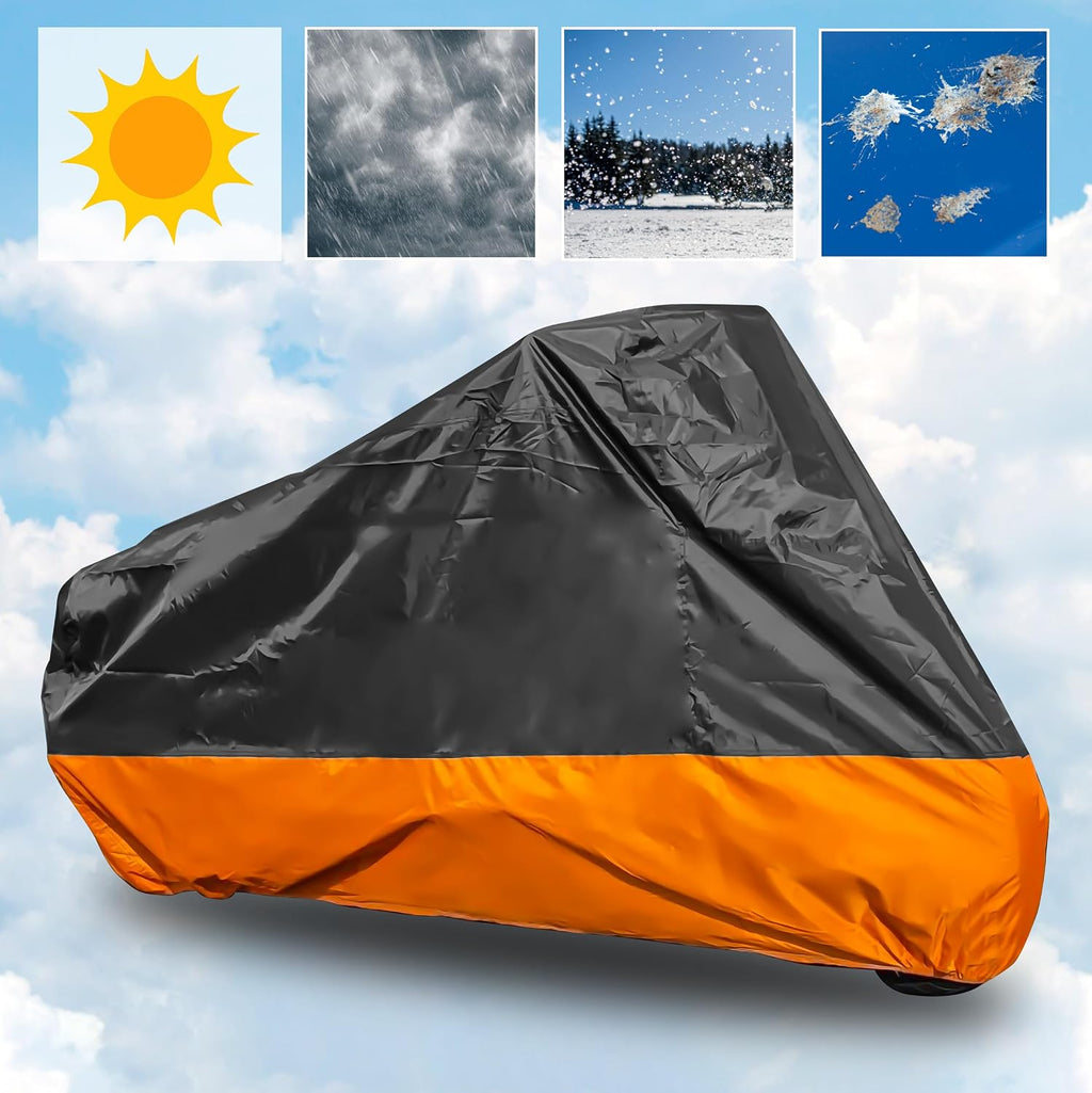Motorcycle Cover XXXL Waterproof for Harley for Ultra Classic Davidson, Large for Street Glide for Electra for