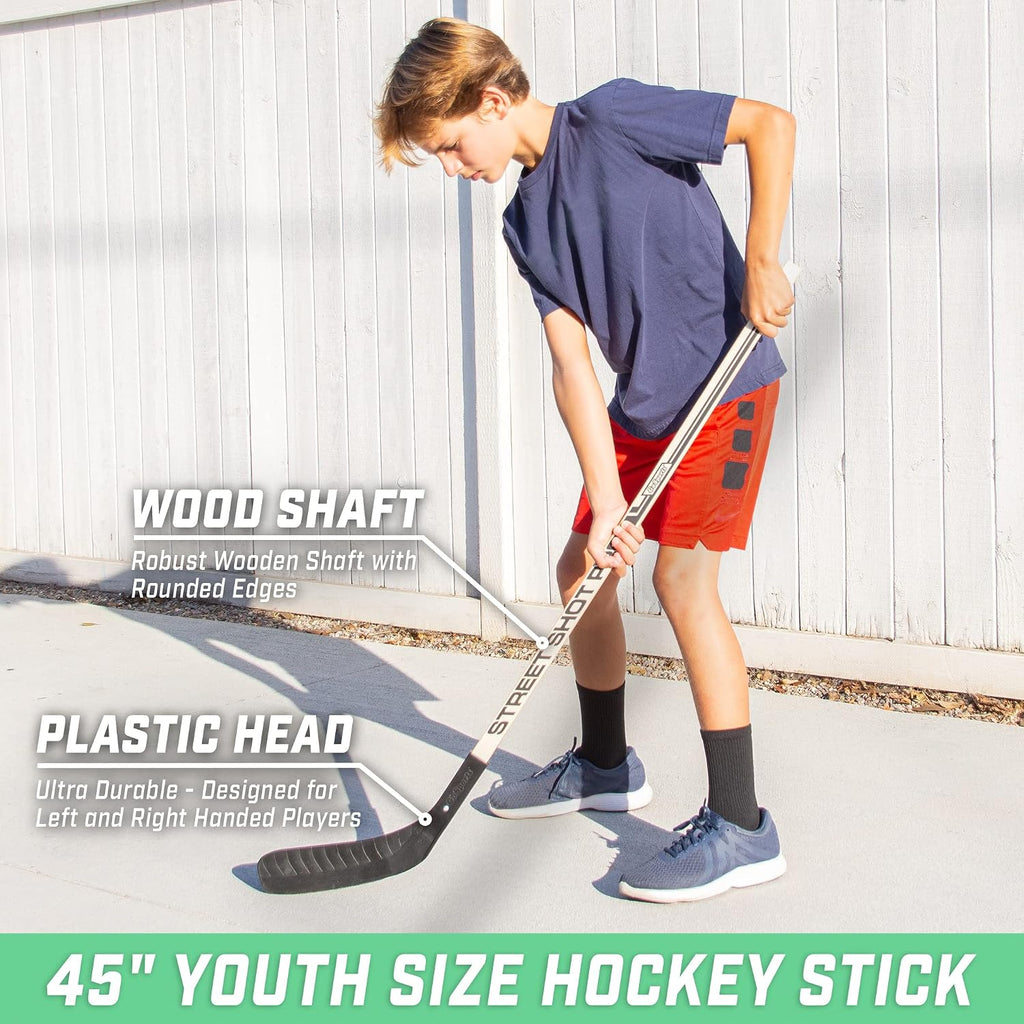 Street Hockey - Choose Between Goal Set with Sticks, Balls (6 Pack) or Sticks (2 Pack)
