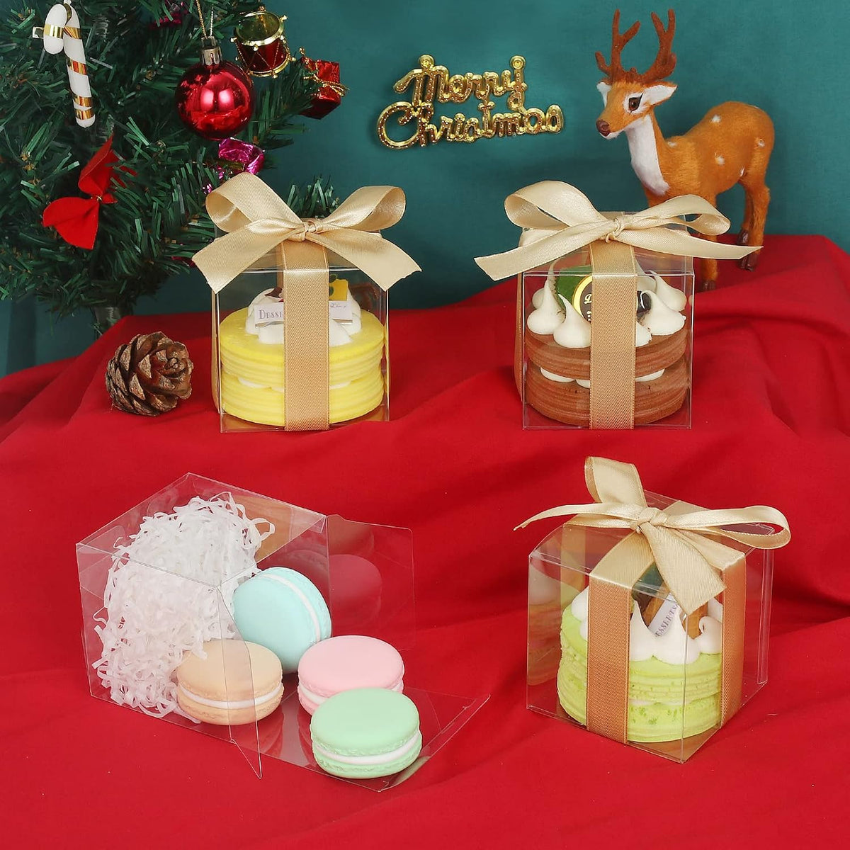 35 Pcs Clear Boxes for Favors, 6x6x6 Inches Clear Gift Boxes