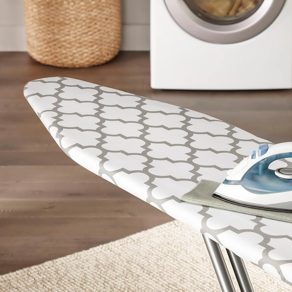 Deluxe Ironing Board Cover with 6mm Fiber Pad, Fits 15 x 54 In | 88gsm cover, 6mm fiber pad, 190T elastic fit