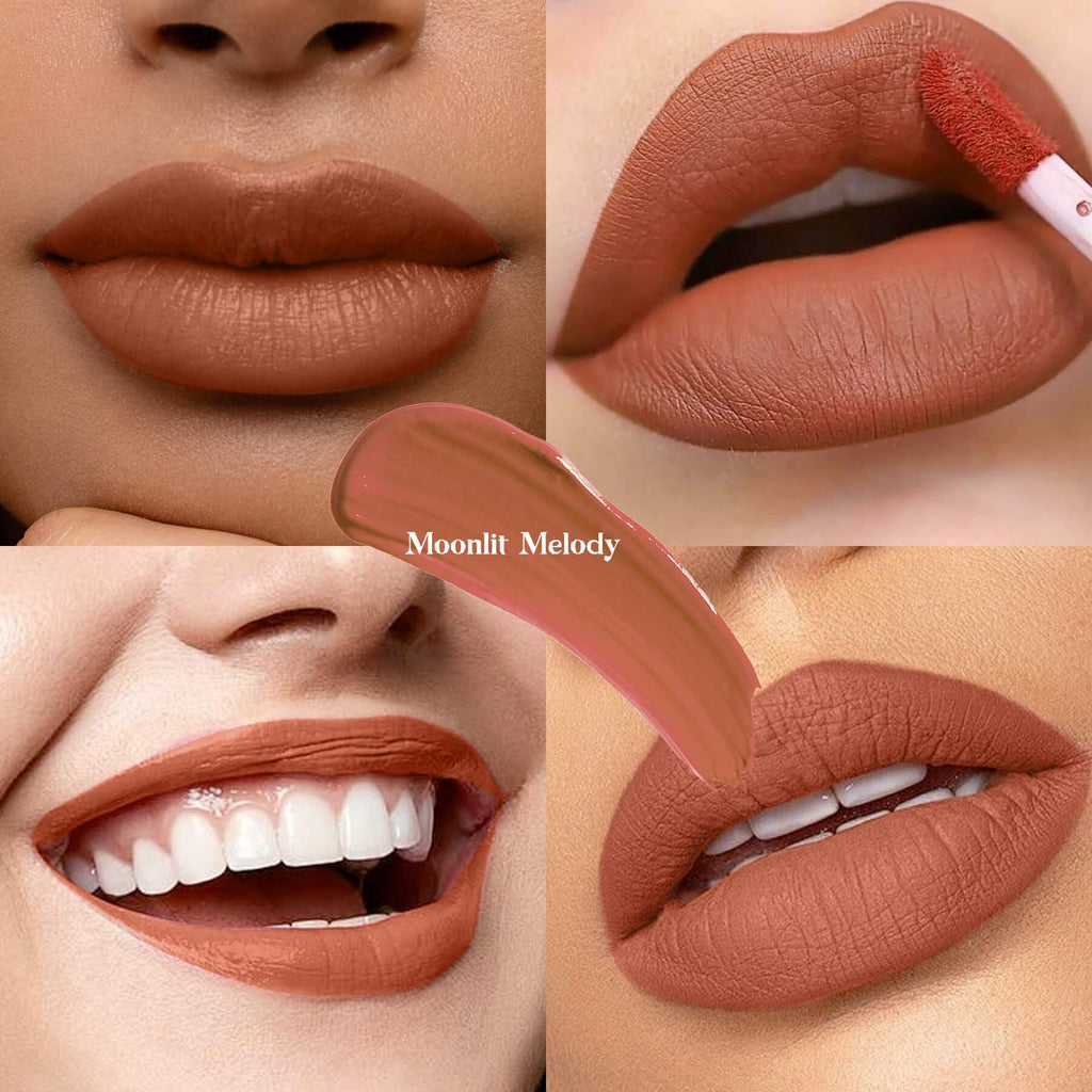 Caramel Nude Matte Liquid Lipstick Long Lasting - Moonlit Melody
