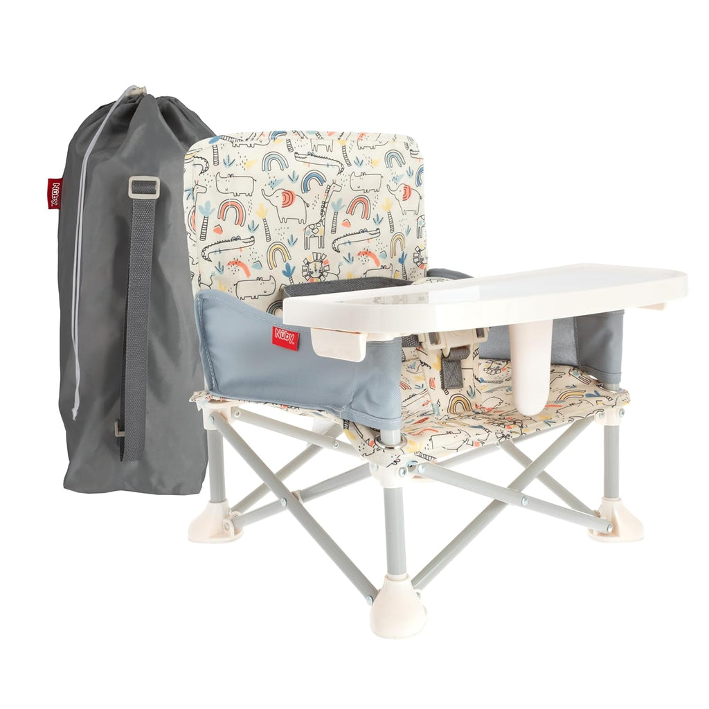 Pop-Up Booster Seat with Removable Tray - 6+ Months - Portable Booster Seat for Floor for Indoor/Outdoor Use