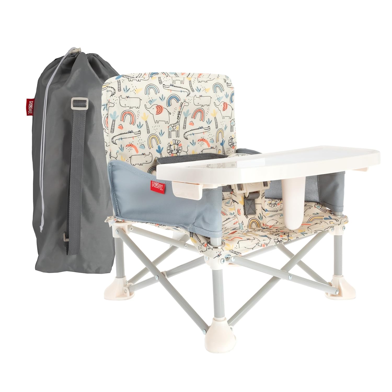 Pop-Up Booster Seat with Removable Tray - 6+ Months - Portable Booster Seat for Floor for Indoor/Outdoor Use