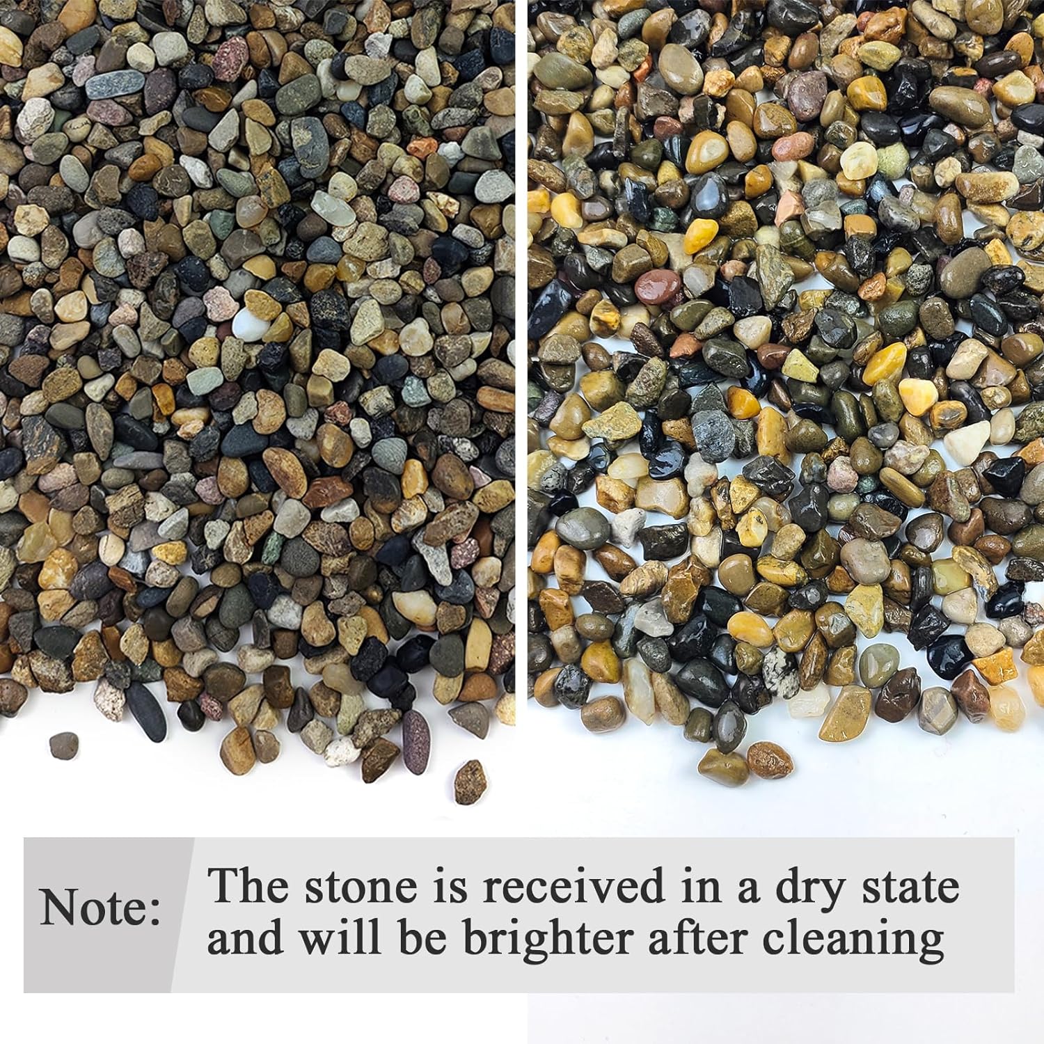 2 lbs Aquarium Gravel, 1/4 inch Pea Gravel for Fish Tank | Natural Pebbles River Rocks for Plants, Succulent, Vase