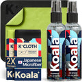 Koala Eyeglass Lens Cleaner Spray Kit | Japanese Microfiber (4 Piece Set) | (2x) Glasses Cleaner Bottle + (2x)
