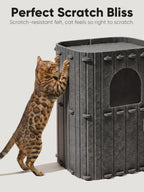 Cat House for Indoor Cats, Warm Felt Cat Bed, Scratch Resistant