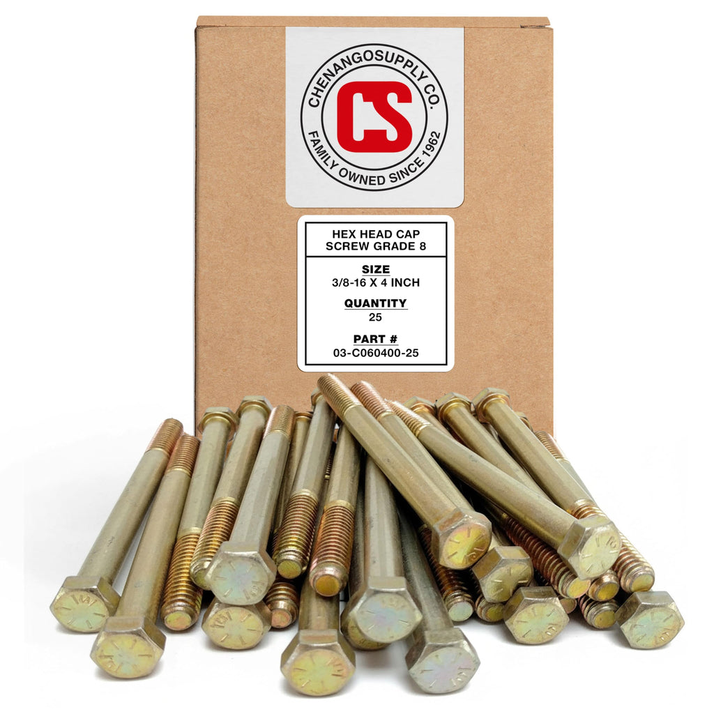 Chenango Supply 3/8-16 x 4 Grade 8 Hex Head Bolts