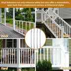 Vinyl Railing Spindles, 1 1/2" Sq X 32", Vinyl Railing, 4 Pack