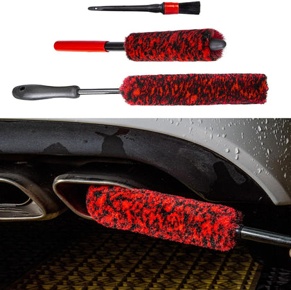 Metal Free Soft Wheel Cleaner Brush, Synthetic Wool Car Cleaning Brush, Highly Water Absorption, Dense and Durable
