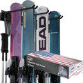 USA Based Ski Rack Wall Mount, Holds 6 Pairs for Ski Storage Rack, Snowboard Hanger & Ski Holders for Wall Storage