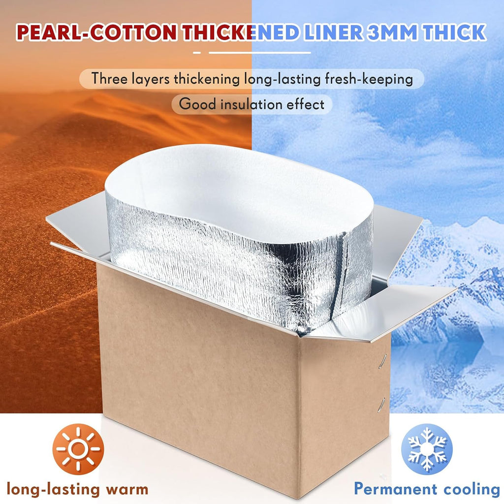 30 Pcs Insulated Shipping Box with Liner Bag, 9" x 5" x 6"