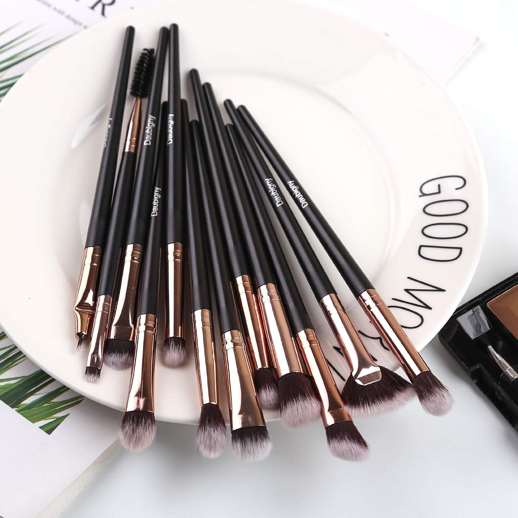 Eye Makeup Brushes, 12 PCS Professional Eye shadow, Concealer, Eyebrow, Foundation, Powder Liquid Cream Blending