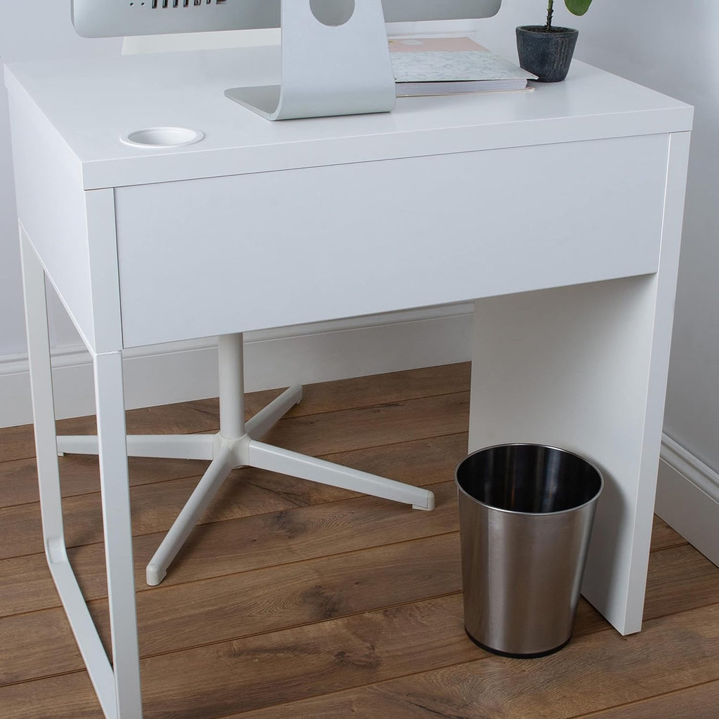 5 Liter Small Wastebasket, Stainless Steel | Compact Round Open Top Trash Can | Durable Bathroom Bedroom Dorm Office