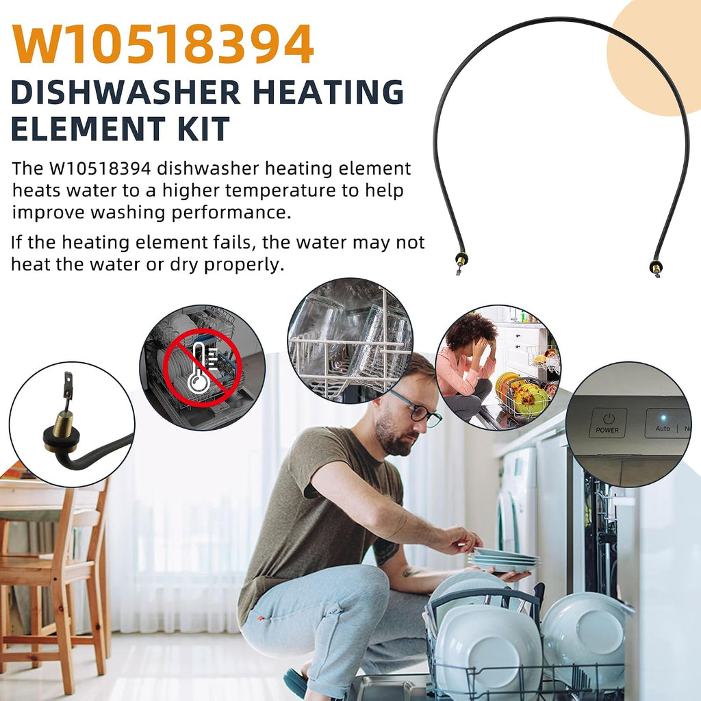 W10518394 Dishwasher Heating Element Kit Fit for Whirl-pool