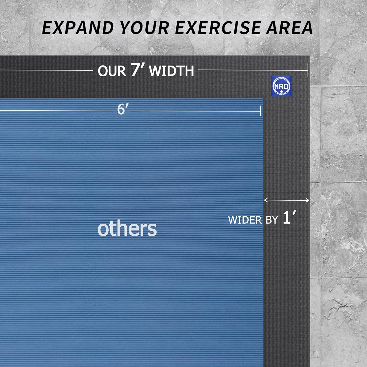 Extra Large Exercise Mat 12'x7'/9'x7'/7'x7'/7'x5'(7mm), High-Density Workout Mats for Home Gym Flooring, Non-Slip
