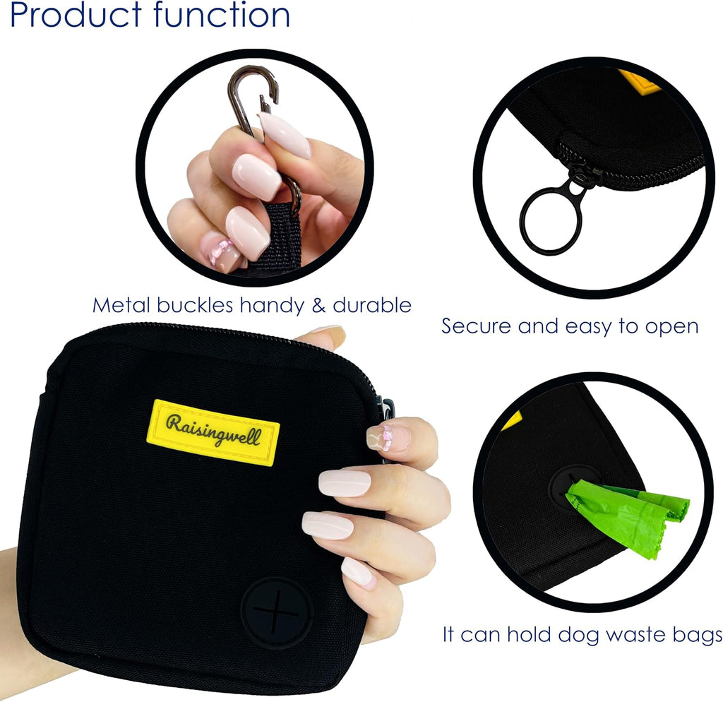 Dog Treat Pouch for Pet Walking and Training with Clicker Poop Bags Small Fanny Zipper Pack Holder for Puppy Snack