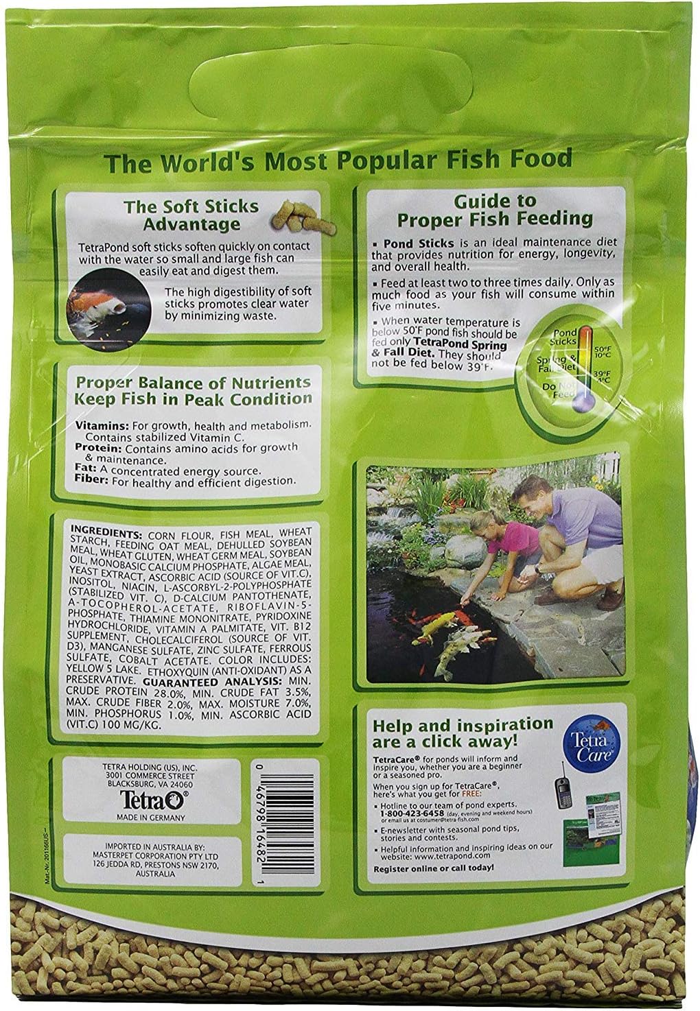 Pond Sticks Fish Food For Goldfish & Koi, 1 lbs