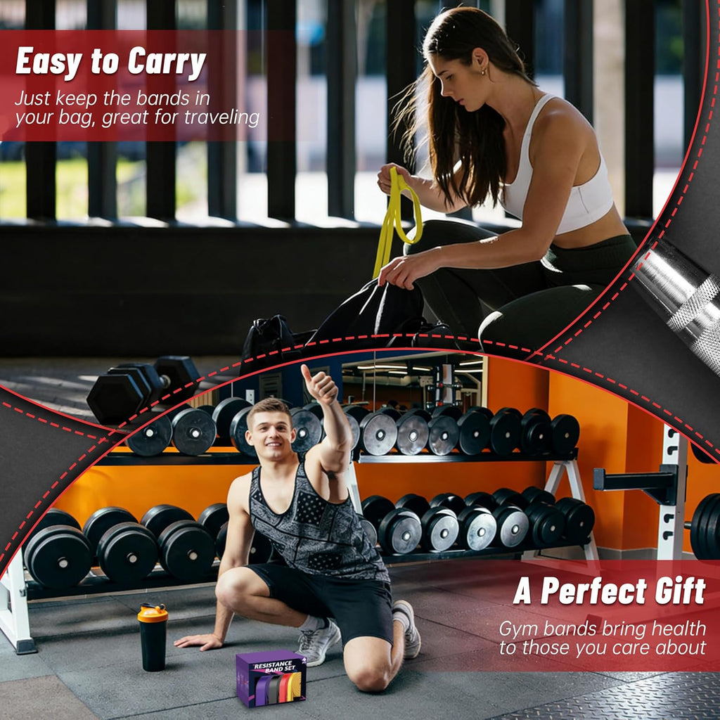 Resistance Bands for Working Out, 4-Level Pull Up Assistance Bands, Exercise Bands for Women & Men, Stretch Workout