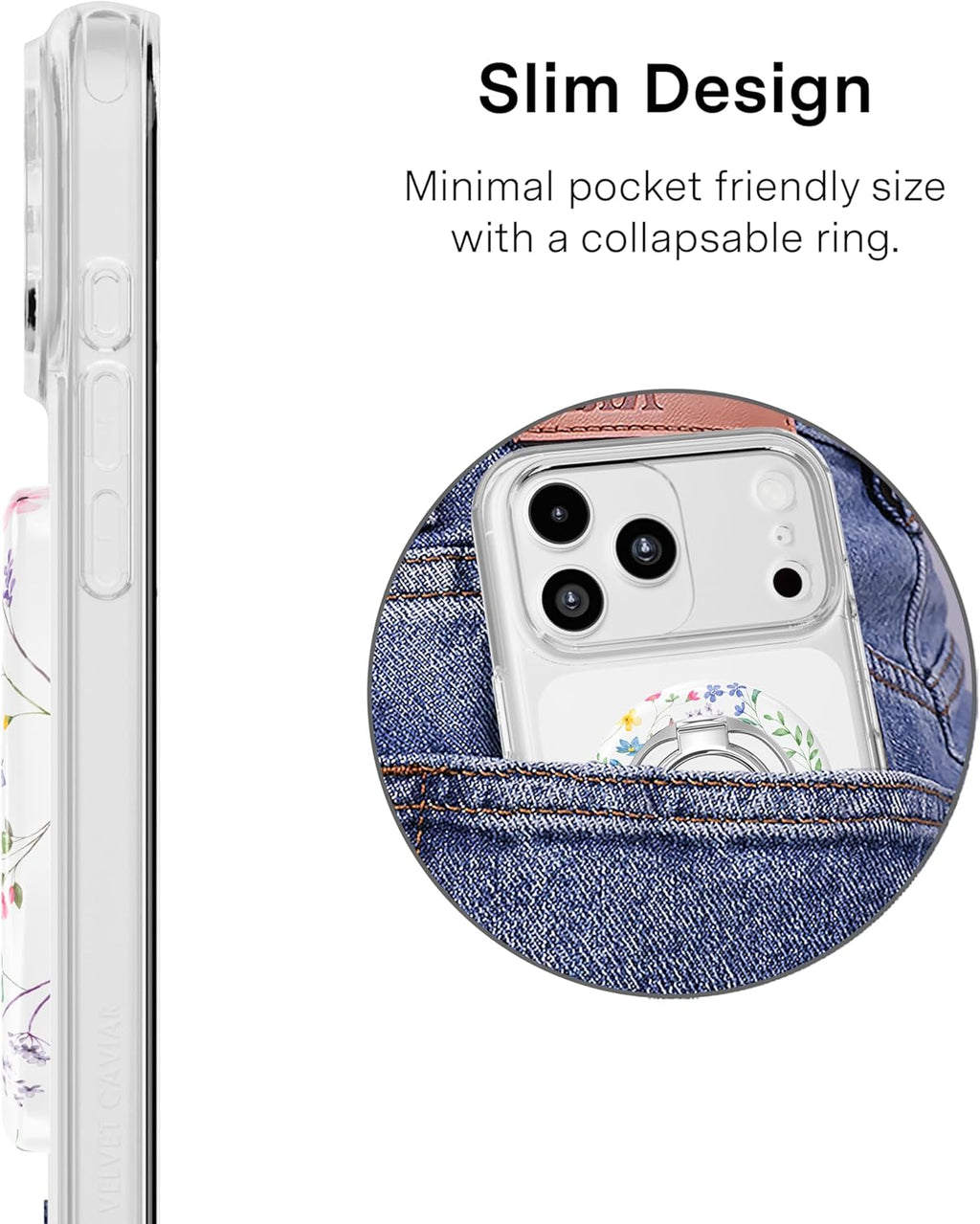 Compatible with MagSafe Phone Grip 2.0 | Cute Magnetic Ring Holder | Finger Loop Kickstand | Pop On Accessory for