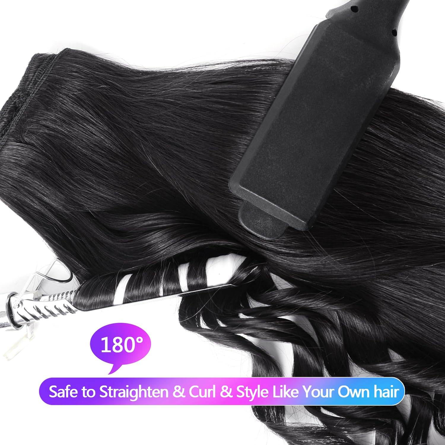 Clip in Hair Extensions Real Human Hair, 20 Inch 8Pcs 105g, 1B Black | Invisible Seamless Straight Remy Human Hair