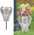 Grave Decorations for Cemetery, Angel Wings Vases with Spikes for Garden Decorations Waterproof Garden Statues