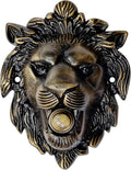 Decorative Push Button Doorbell, Solid Brass, Antique Brass Finish | 5 1/4 X 4 inches, Lion Shaped Design, Solid