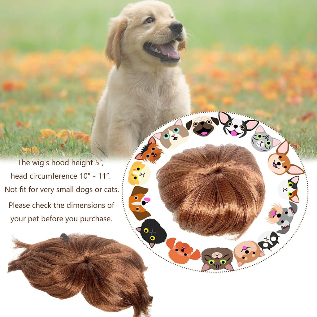 Dog Wig Pet Costumes, Cat Costume Synthetic Accessories Small Dog Headwear for Halloween Christmas Eve Festival Party