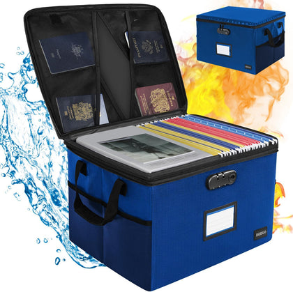 File Box with Lock, Fireproof Document Box for Important Document