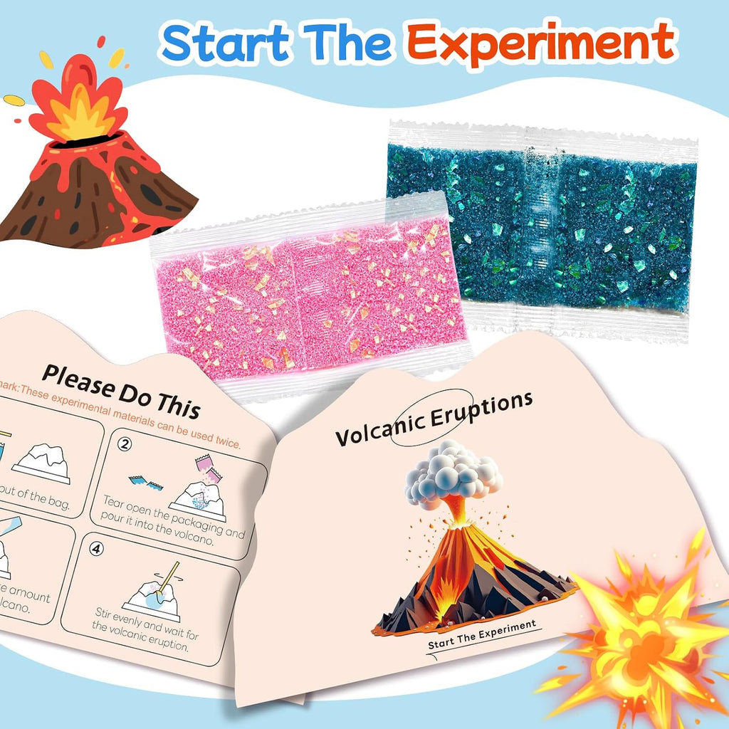 24Pcs Volcano Eruption Science Kit Party Favor Experiments Gifts for 4-6 8-12 Age Boys and Girls Valentine's Day