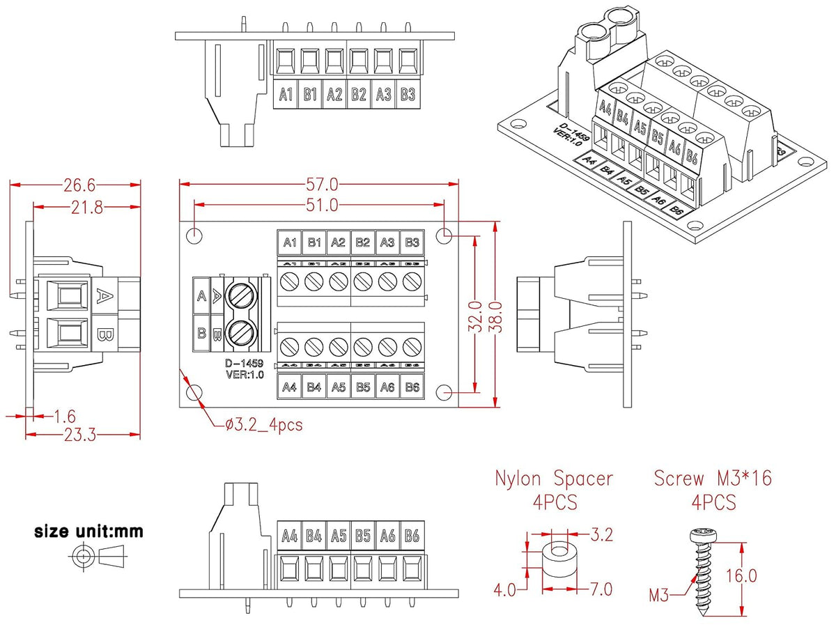 OONO 30Amp 48V 2x6 Position Terminal Block Distribution Module