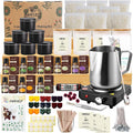 Soy Candle Making Kit for Adults & Hot Plate, DIY Starter Supplies | Includes Glass Jars, Tins, Scents, Soy Wax, 3D