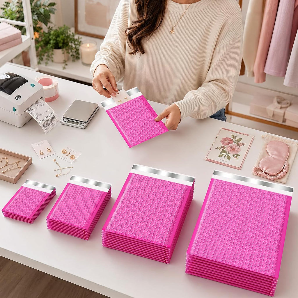 Bubble Mailers 8.5x11 50 Pack Waterproof Padded Envelopes Self Seal Small Packaging Shipping Bags for Small