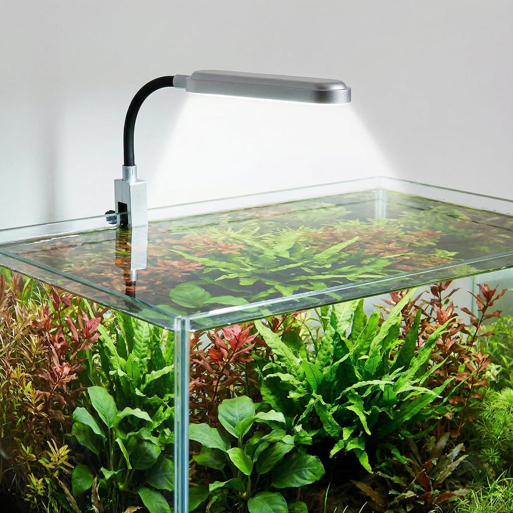 Slim Clip-On Aquarium Light 360° Adjustable LED Fish Tank Light for 1-5 Gallon Tanks, Enhances Fish Colors and