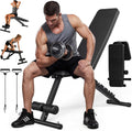 Adjustable Weight Bench for Home Gym, 600LBS Capacity Foldable Workout Bench with 7 Backrest Positions for Full Body