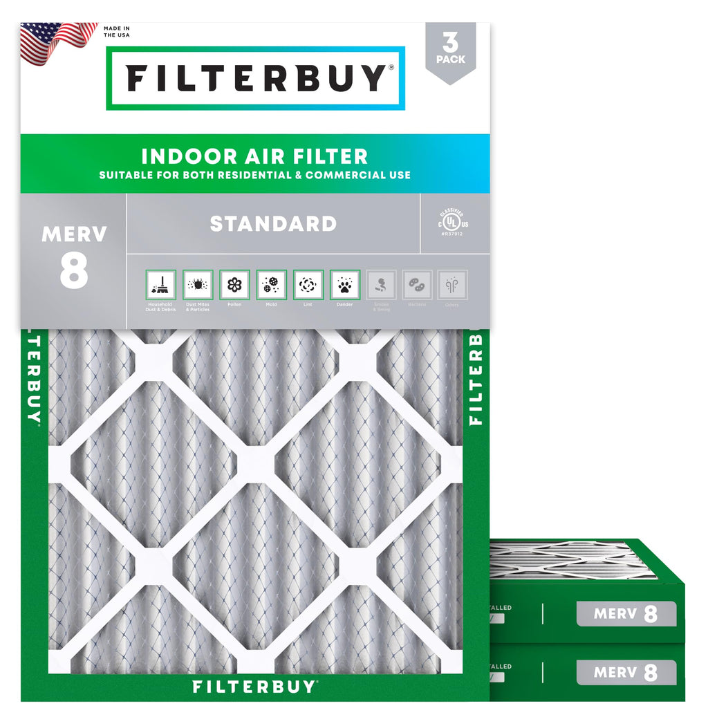 14x20x2 Air Filter MERV 8 Dust & Allergy Defense (3-Pack)