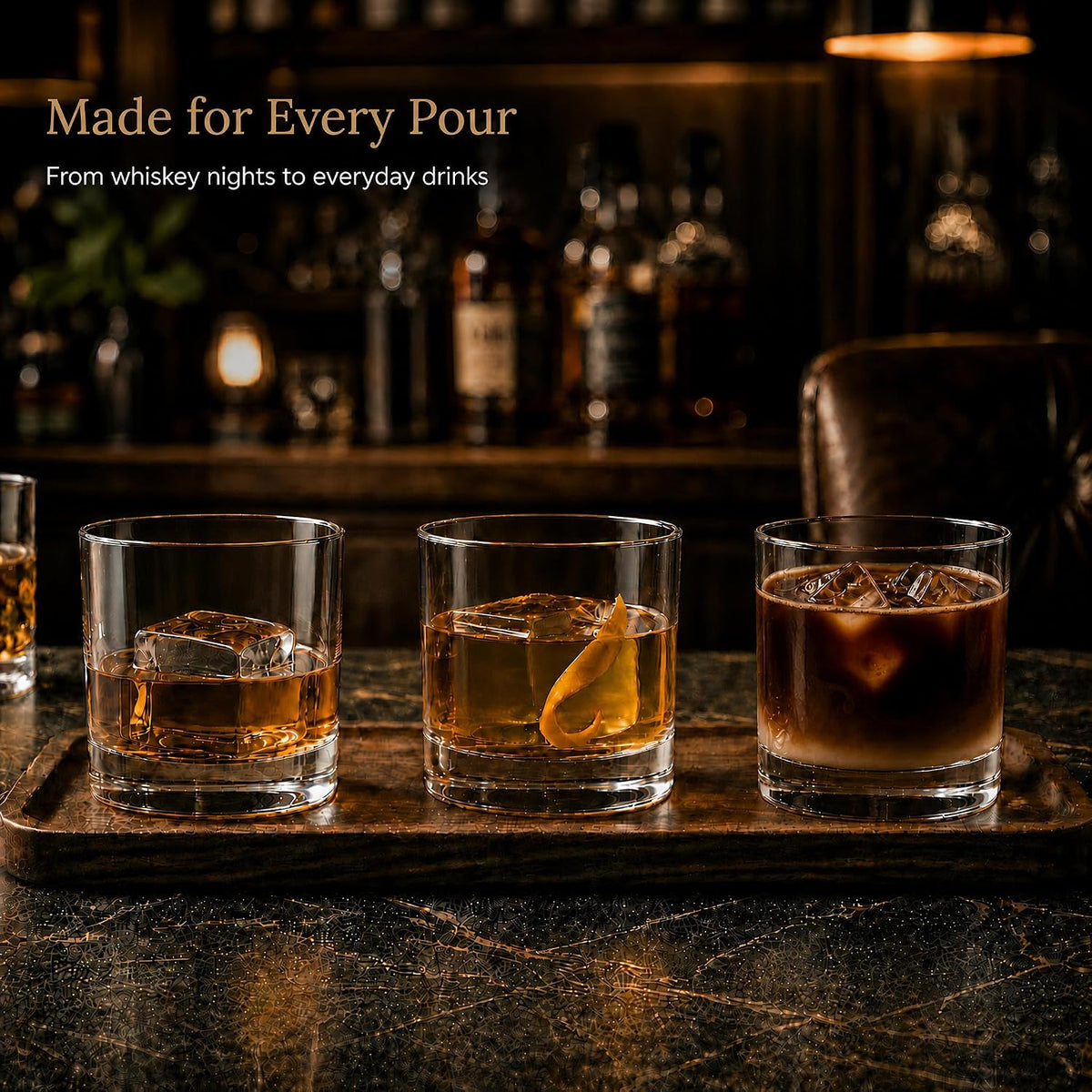 12 Pack 10 oz Rocks Glasses, Old Fashioned Whiskey Glasses