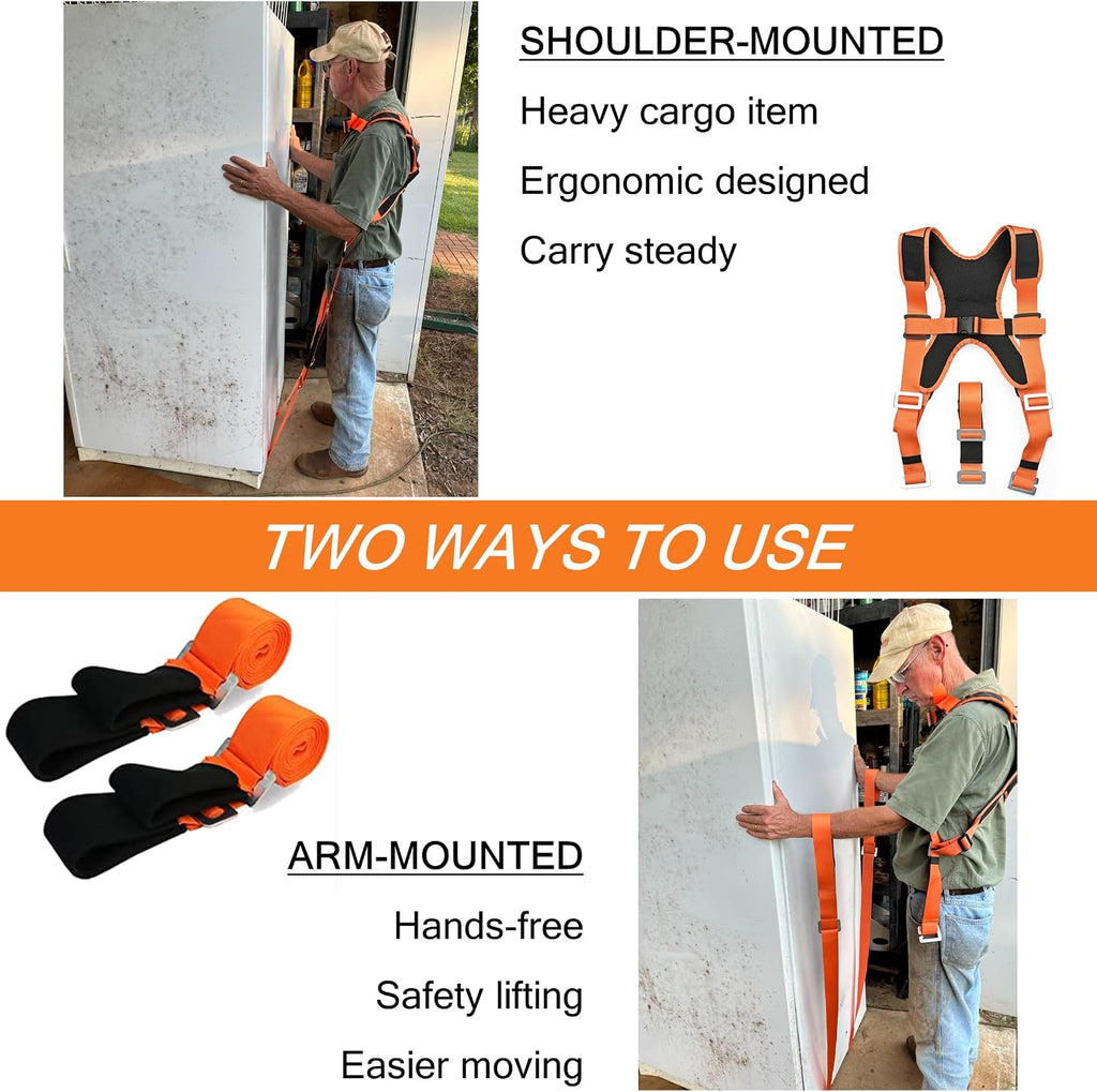2-Person Shoulder Lifting Straps for Moving Item up to 800 lbs