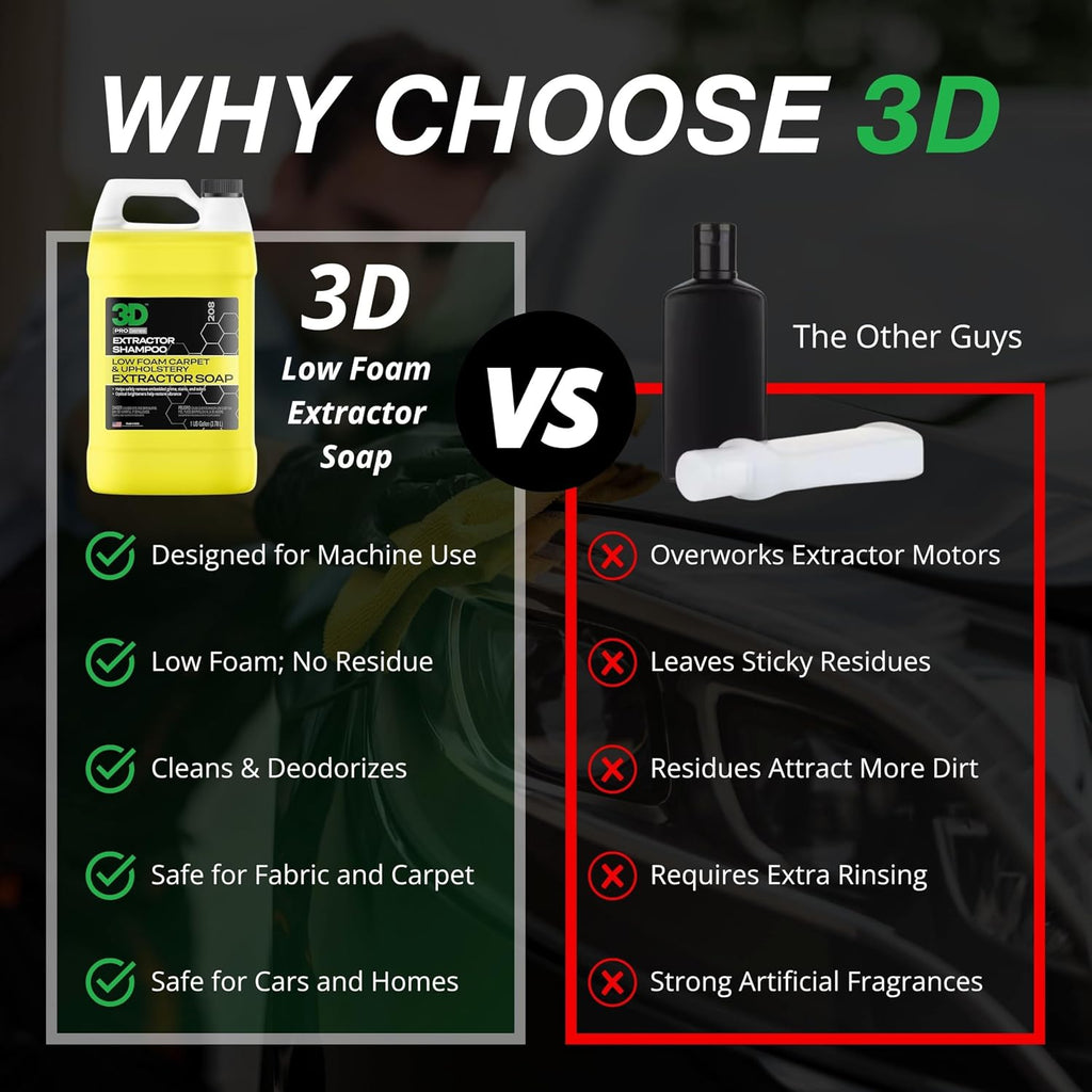 Extractor Carpet Cleaner Shampoo for Machine Use - Upholstery Cleaner, Stain Remover & Odor Eliminator - Low Foam, No