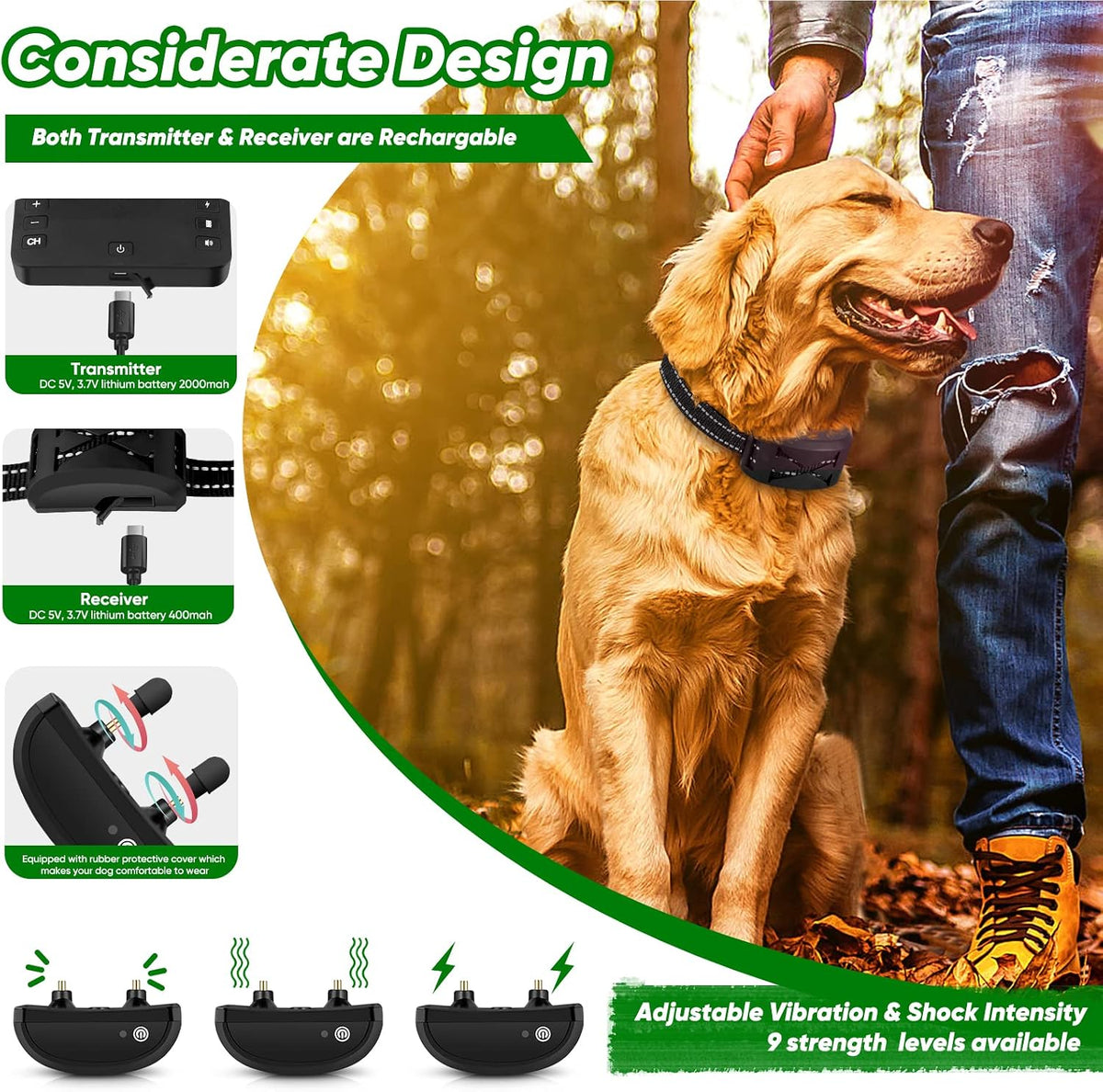 Wireless Dog Fence, 2025 Electric Fence for 2 Dogs Shocks Training Collar Remote 2-in-1,Wireless Pet Containment